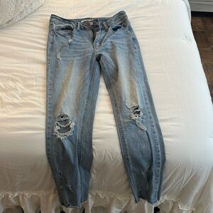 Blue skinny ripped jeans